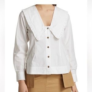 Ganni Poplin Collared Blouse